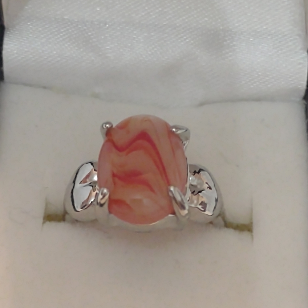 New women's orange and white size 5 3/4 ring